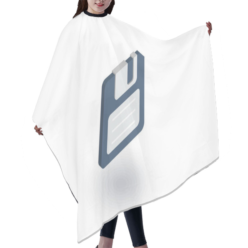 Personality  Save Data, Diskette Isometric Flat Icon. 3d Vector Hair Cutting Cape