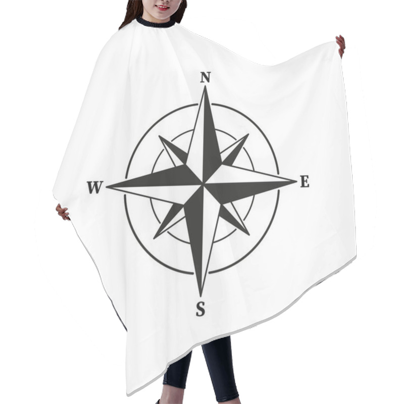 Personality  Compass Icon In Simple Design. Vector Illustration. Stock Image. EPS 10. Hair Cutting Cape