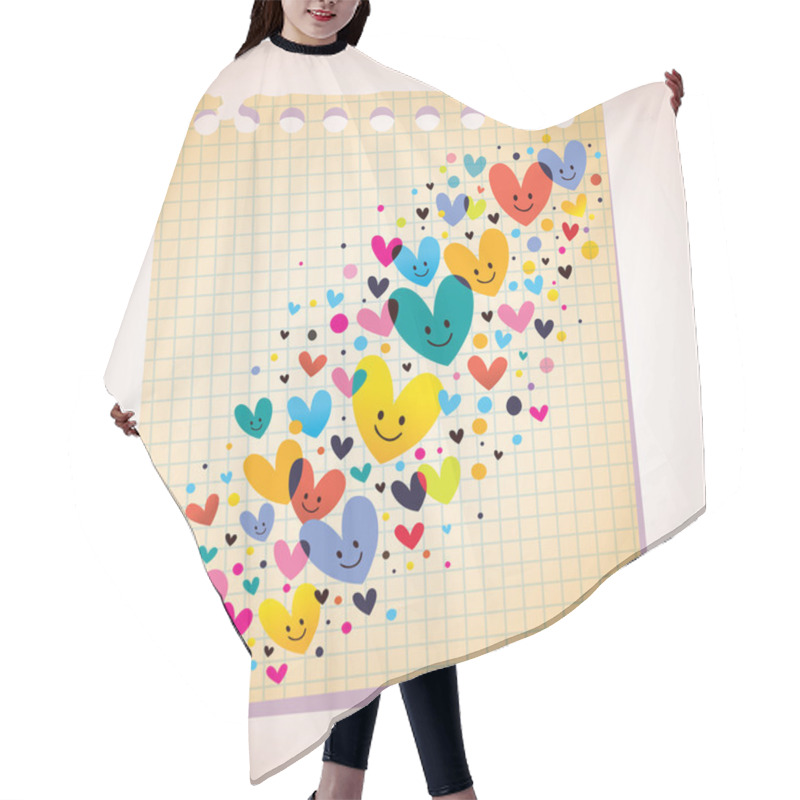 Personality  Love Hearts Cartoon Illustration Hair Cutting Cape