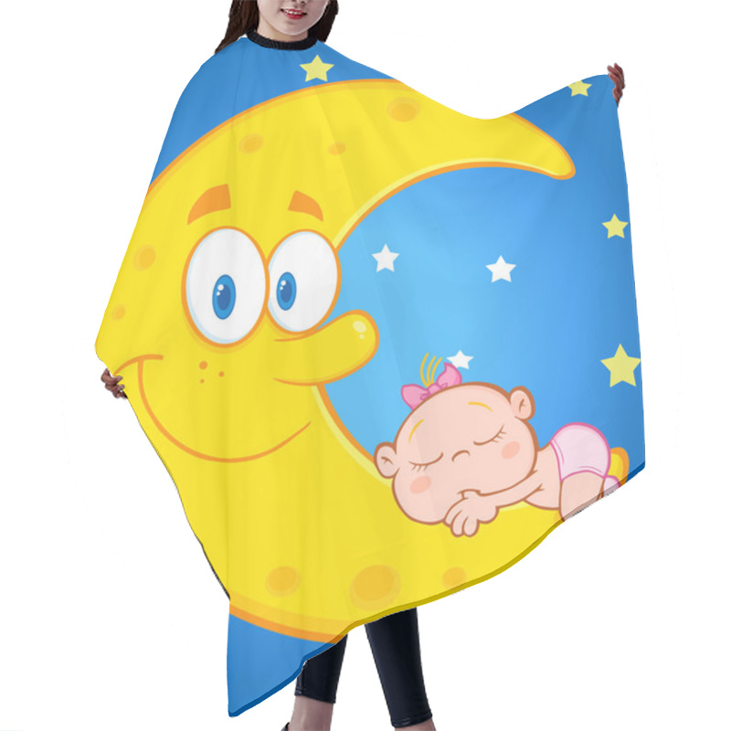 Personality  Baby Girl Sleeps On  Moon Hair Cutting Cape