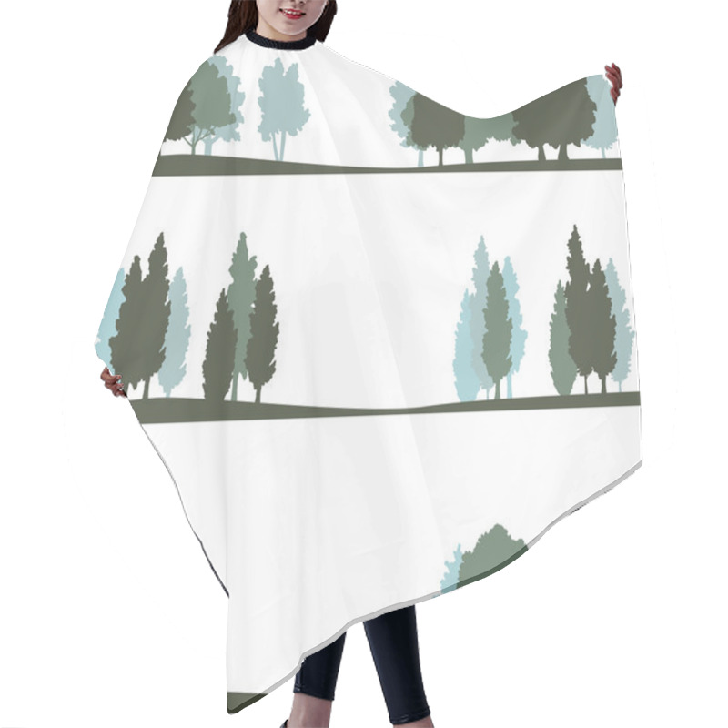 Personality  Set Of Different Landscape With Trees Hair Cutting Cape