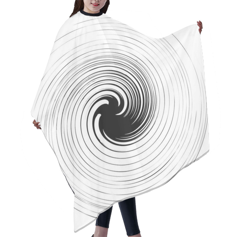 Personality  Concentric Radial Element. Radiating Abstract Geometric Element Hair Cutting Cape