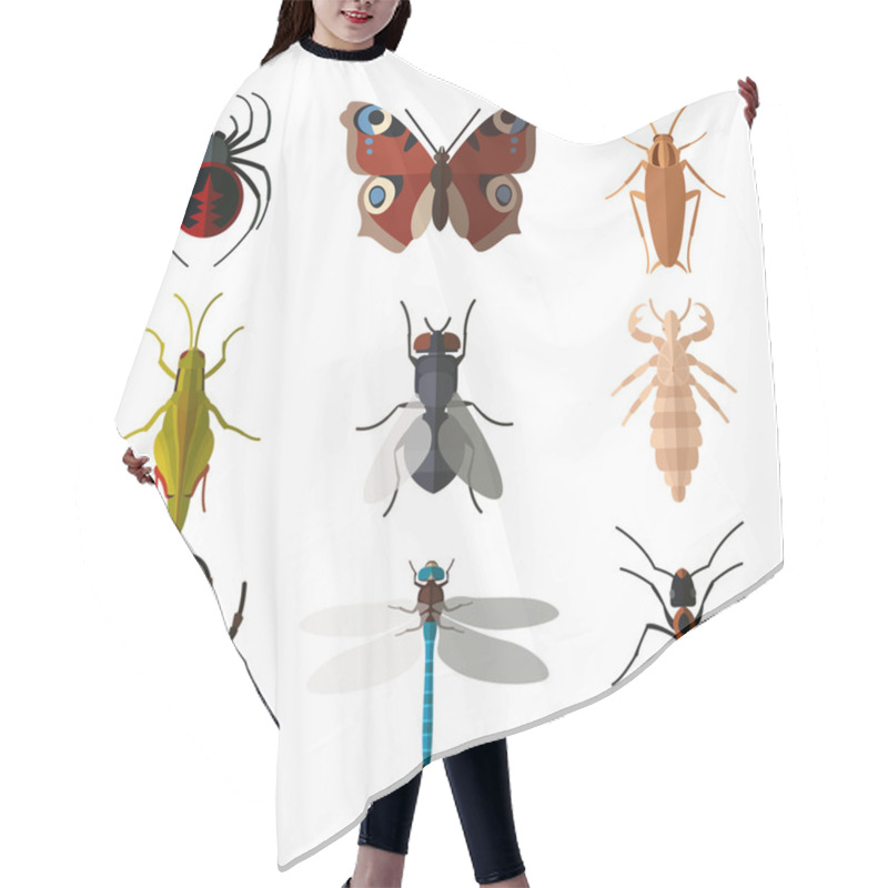 Personality  Set Of Insect Flat Icons1 Hair Cutting Cape