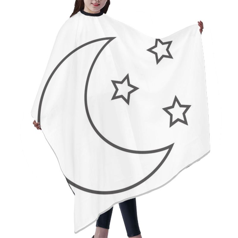 Personality  Line Icon Moon Hair Cutting Cape