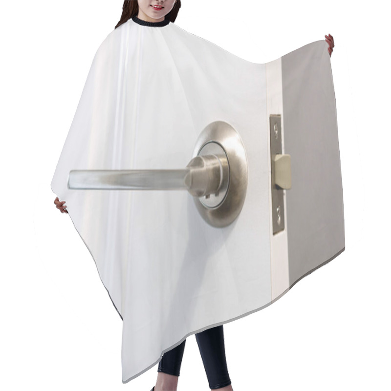 Personality  White Door With A Doorhandle  Hair Cutting Cape