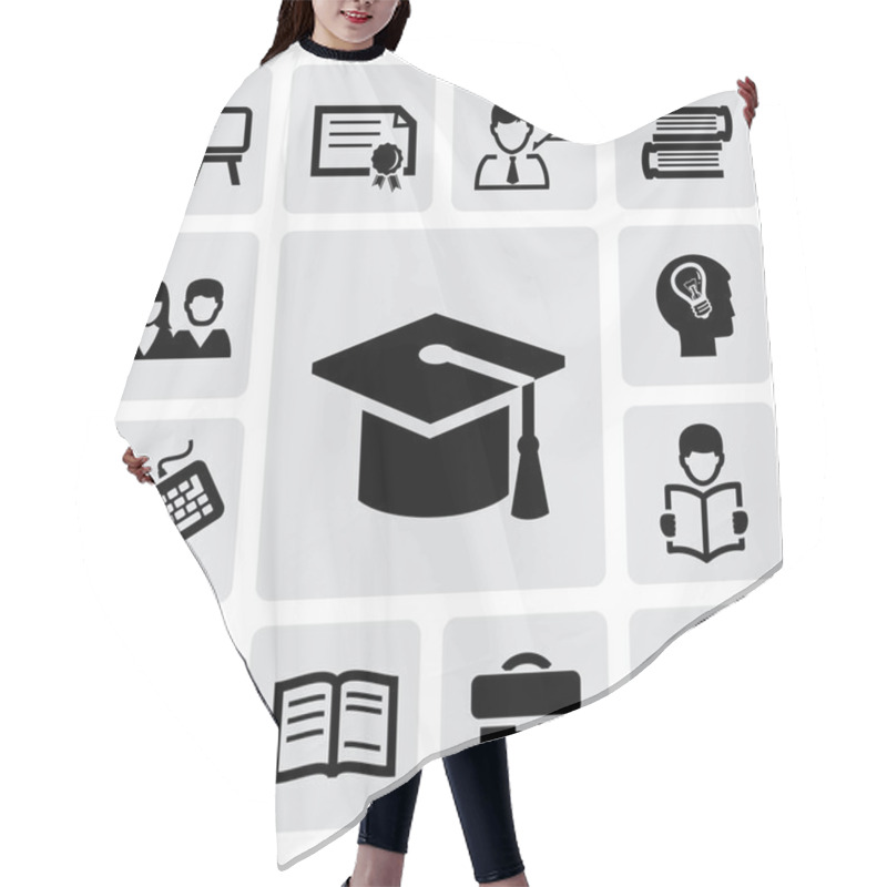 Personality  Education Icons Hair Cutting Cape