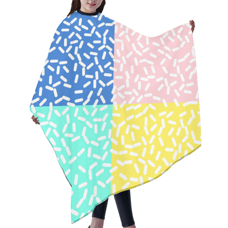 Personality  Retro Seamless Pattern In Memphis Style Design Hair Cutting Cape