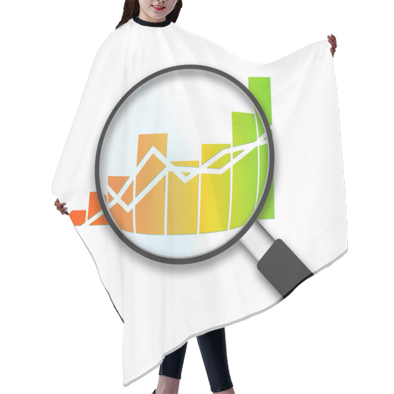 Personality  Magnifying Glass - Business Graph Hair Cutting Cape