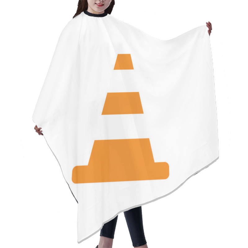 Personality  Cone Traffic Flat Icon Hair Cutting Cape