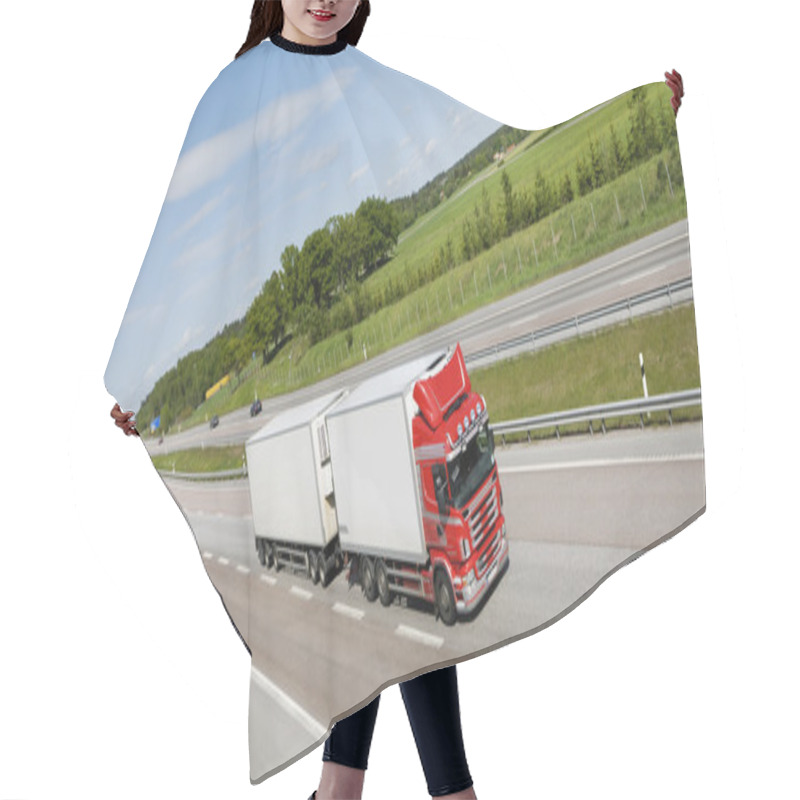 Personality  Trucking On Highway Hair Cutting Cape