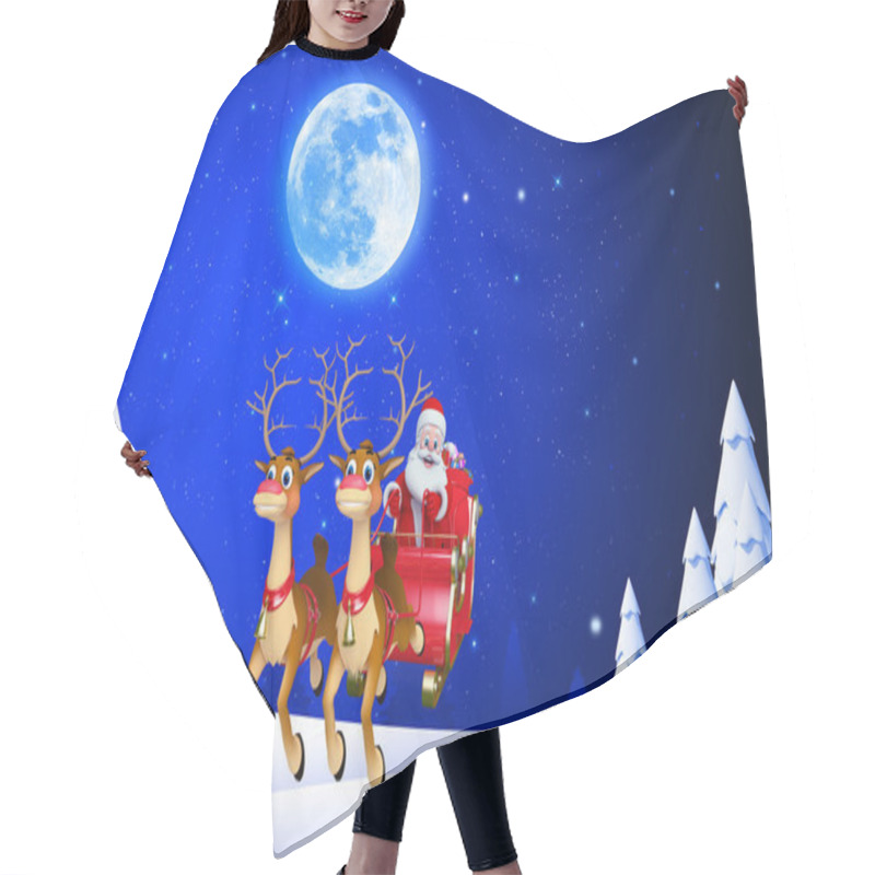 Personality  Santa Claus Illustration Hair Cutting Cape