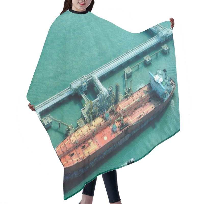 Personality  Oil Tanker At Refinery Plant Hair Cutting Cape