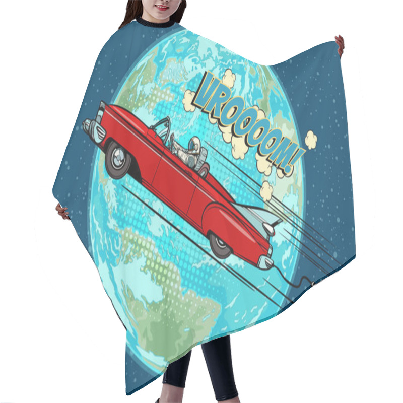 Personality  Astronaut In An Electric Car Over The Planet Earth Hair Cutting Cape