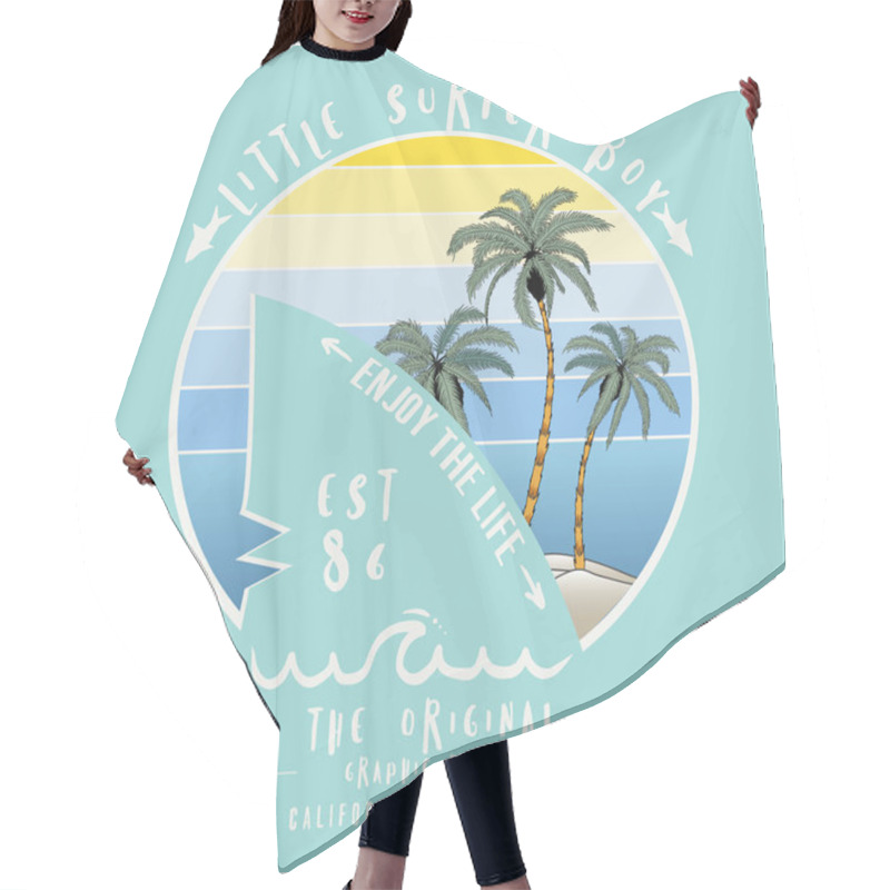 Personality  Little Surfer Boy Graphic Design For T Shirt Print Hair Cutting Cape