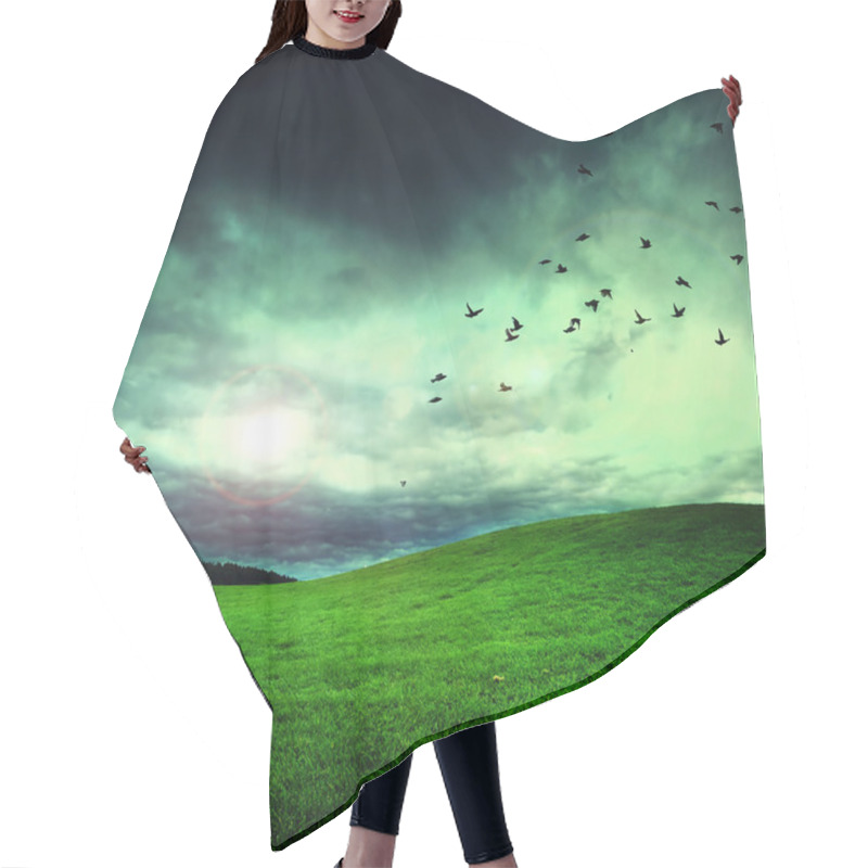 Personality  Green Field Hair Cutting Cape