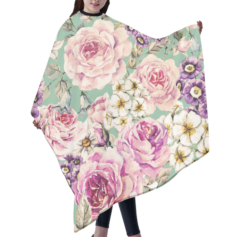 Personality  Raster Floral Pattern Hair Cutting Cape