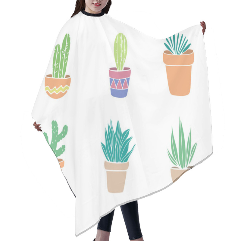 Personality  Set Of Plants Icon Hair Cutting Cape