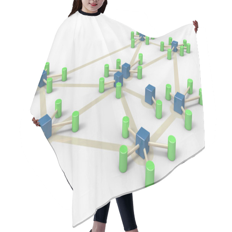 Personality  Schematic Network Hair Cutting Cape