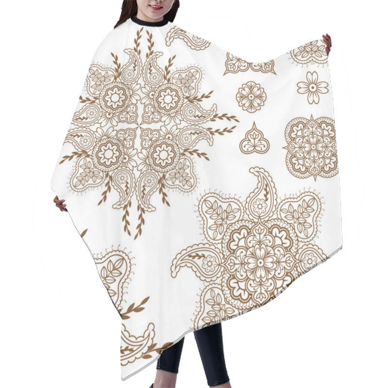 Personality  Paisley Design Elements Set Hair Cutting Cape