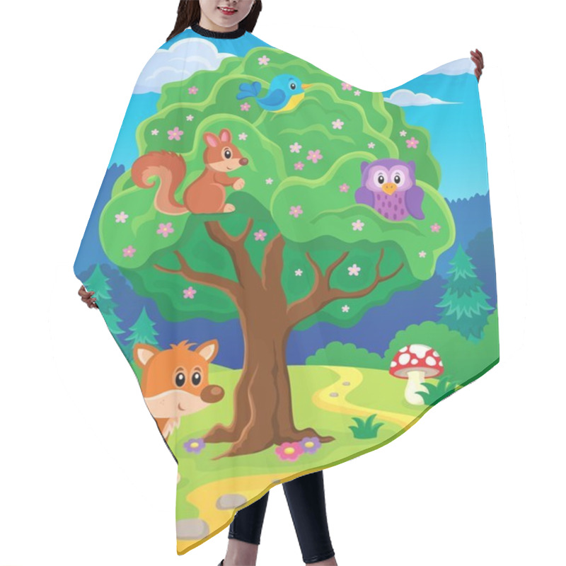 Personality  Forest Animals Topic Image 3 Hair Cutting Cape