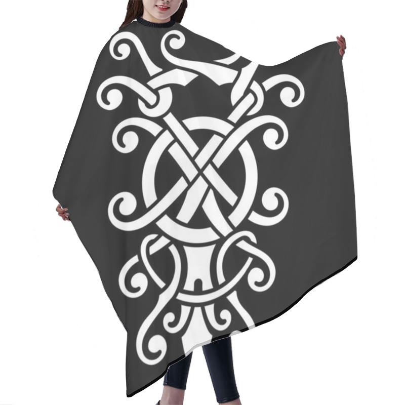 Personality  Viking Scandinavian Design. Celtic, Scandinavian Knot-work Illustration, Hair Cutting Cape