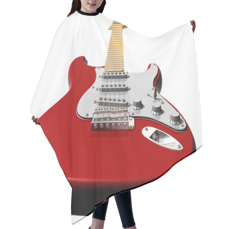 Personality  Red Electric Guitar Hair Cutting Cape