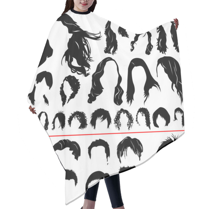 Personality  Women And Men Hair Vector Hair Cutting Cape