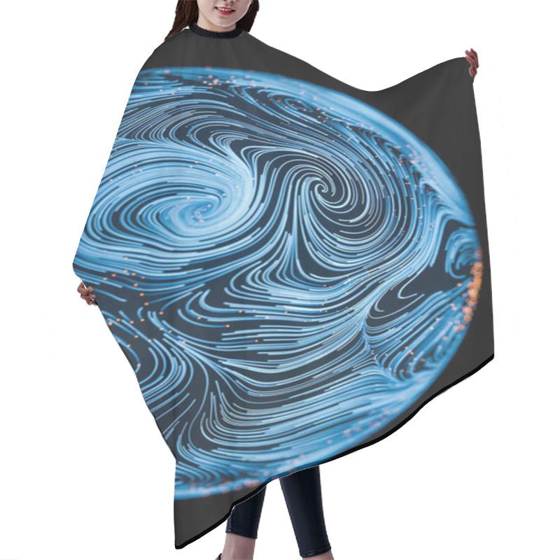 Personality  Wave Pattern With Flowing Curl Lines, 3d Rendering. Computer Digital Drawing. Hair Cutting Cape