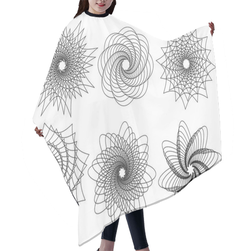 Personality  Abstract Rotating Shapes Set Hair Cutting Cape