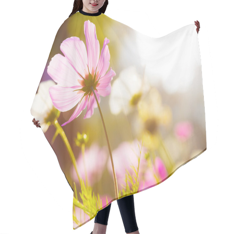 Personality  Different Pink Cosmos Flower Hair Cutting Cape