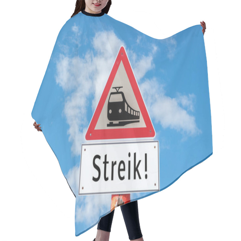 Personality  Attention Railway Strike Sign Hair Cutting Cape