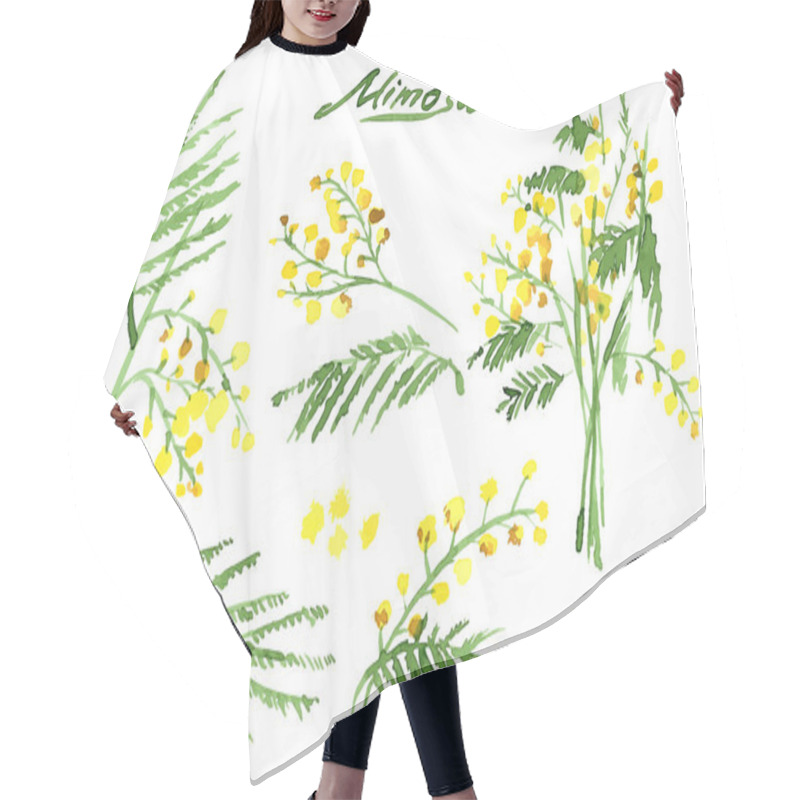 Personality  Set Of Hand-Drawn Mimosas Hair Cutting Cape