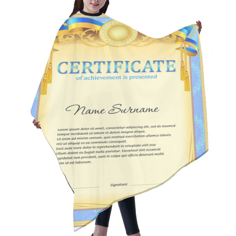 Personality  Empty Certificate Template Hair Cutting Cape