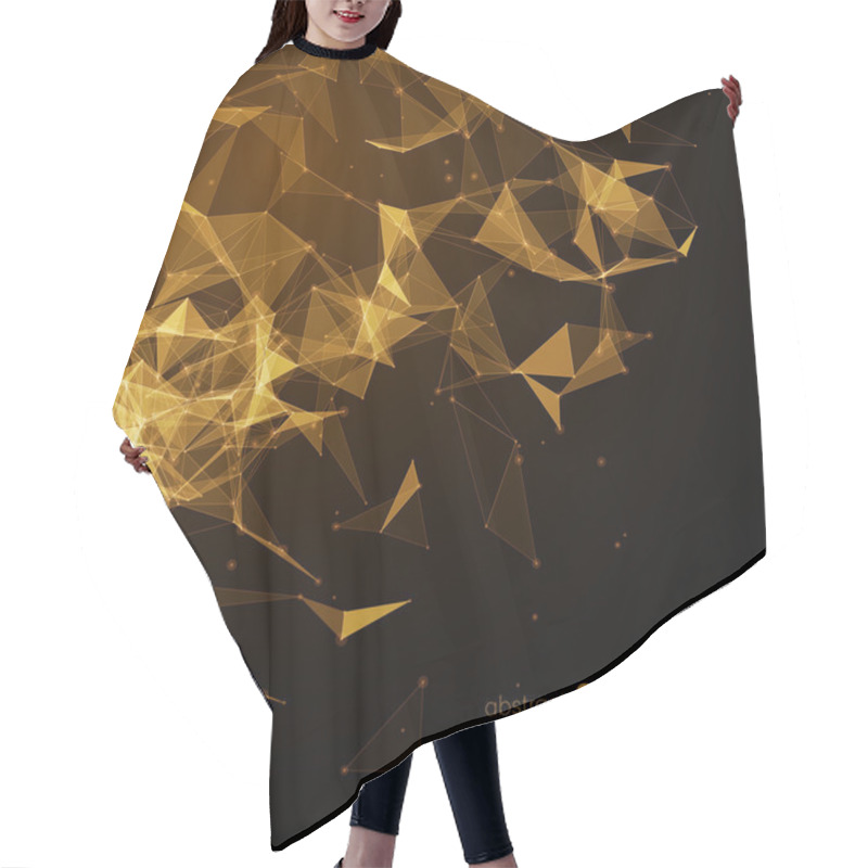 Personality  Wireframe Mesh Polygonal Background. Hair Cutting Cape