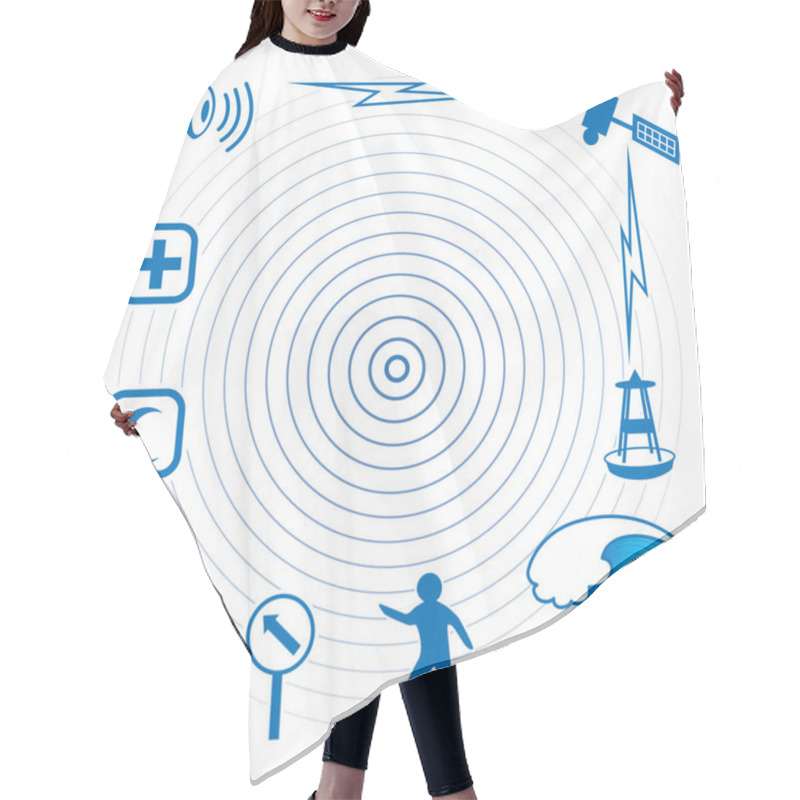 Personality  Tsunami Icons And Symbols Hair Cutting Cape