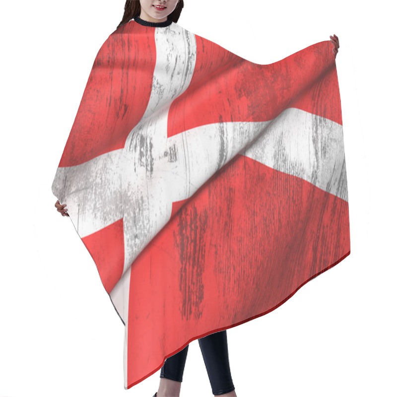 Personality  Denmark Flag Hair Cutting Cape