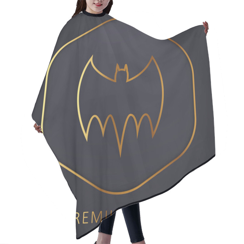 Personality  Bat Black Silhouette Golden Line Premium Logo Or Icon Hair Cutting Cape