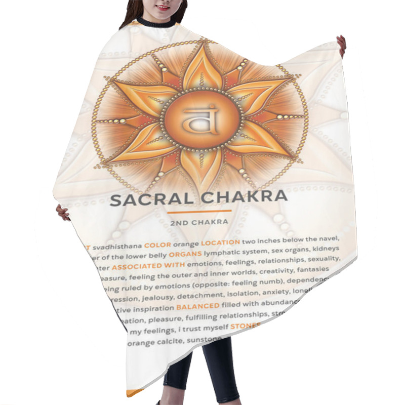 Personality  SACRAL CHAKRA SYMBOL (Svadhisthana), Banner, Poster, Cards, Infographic With Description, Features And Affirmations.Perfect For Kinesiology Practitioners, Massage Therapists, Reiki Healers, Yoga Studios Or Your Meditation Space. Hair Cutting Cape