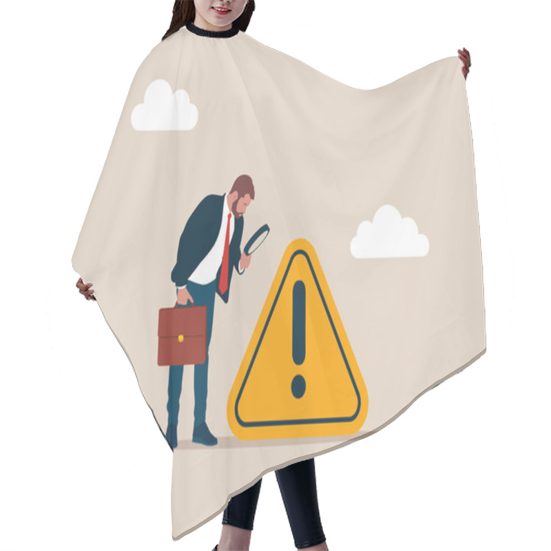 Personality  Solving Problem. Investigate Incident With Exclamation Attention Sign. Modern Vector Illustration In Flat Style.  Hair Cutting Cape