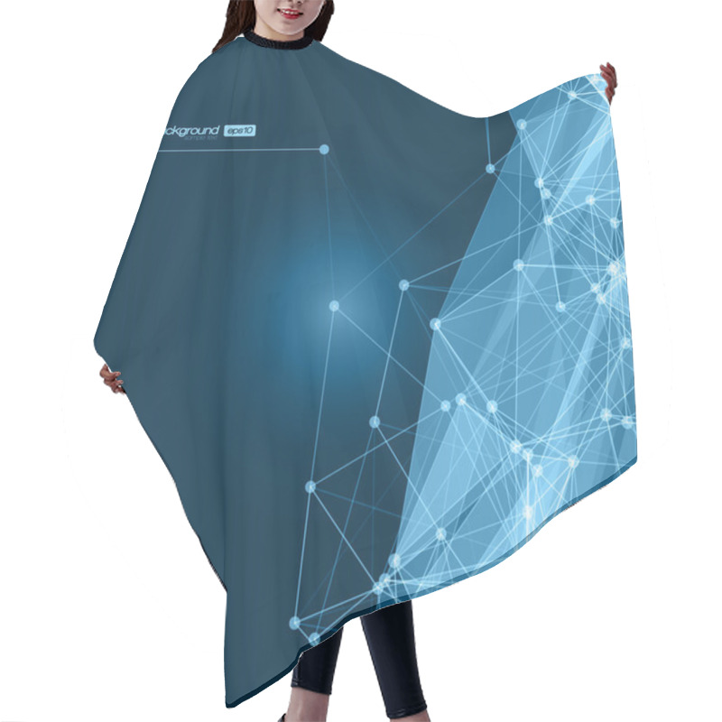 Personality  Futuristic Abstract Blue Modern Network Background. Vector Illustration Hair Cutting Cape