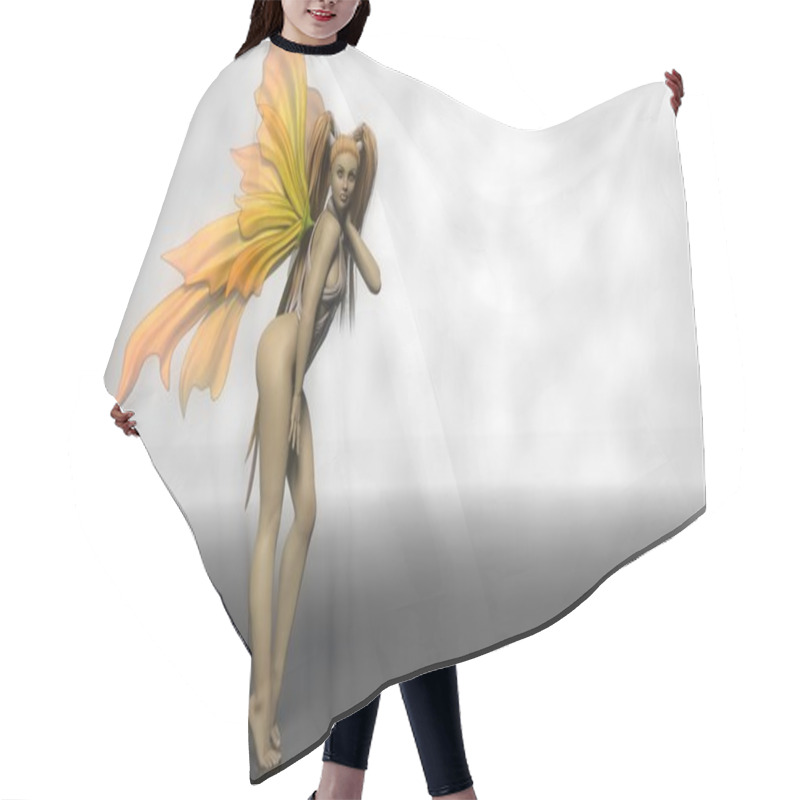 Personality  Fairy Girl With Orange Wings Hair Cutting Cape