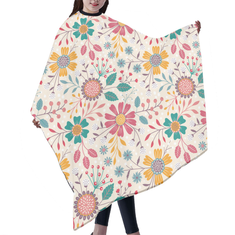 Personality  Seamless Floral Pattern Hair Cutting Cape