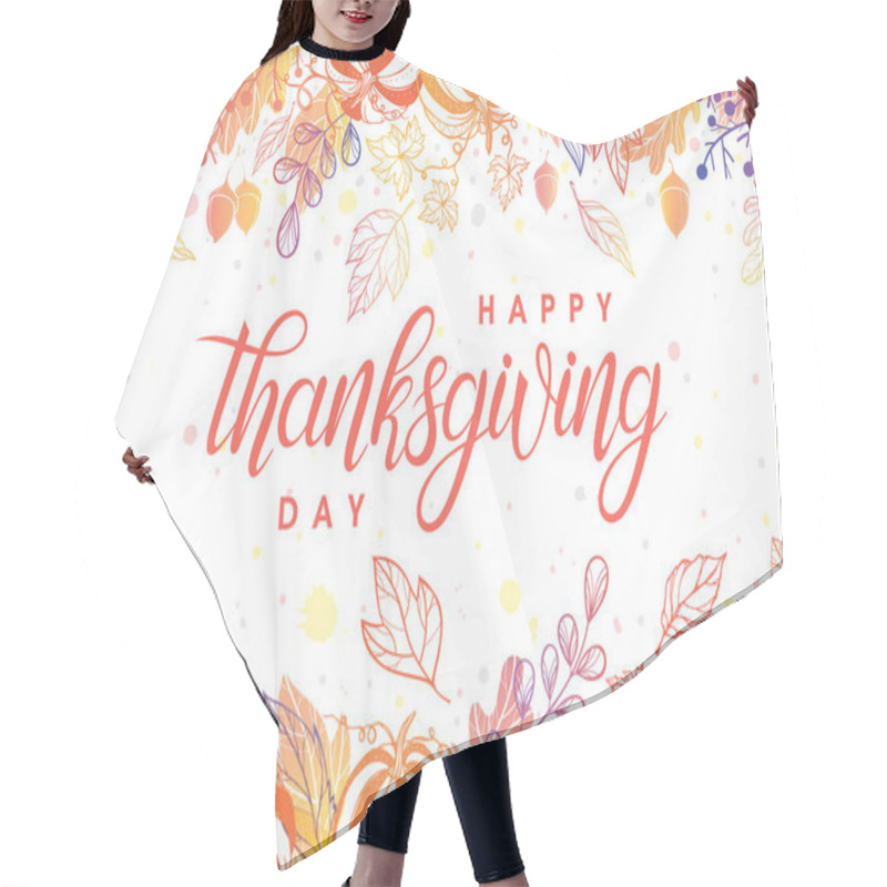 Personality  Thanksgiving Day Typography Hair Cutting Cape