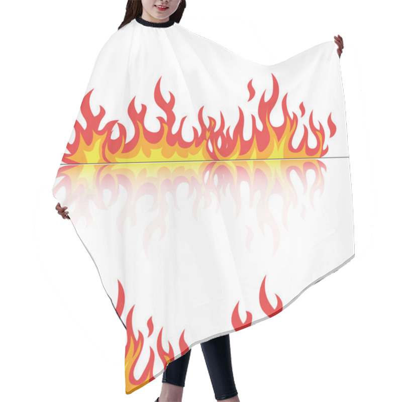 Personality  Flames Set With Reflection On White Vector Hair Cutting Cape