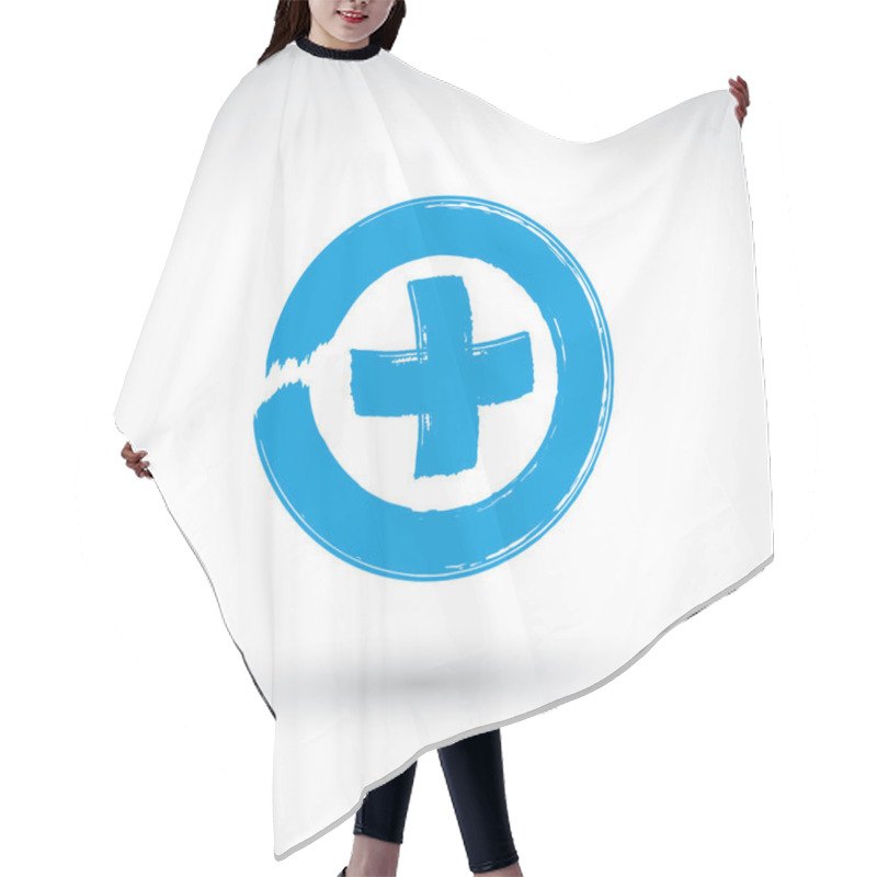 Personality  Blue Plus Sign Hair Cutting Cape