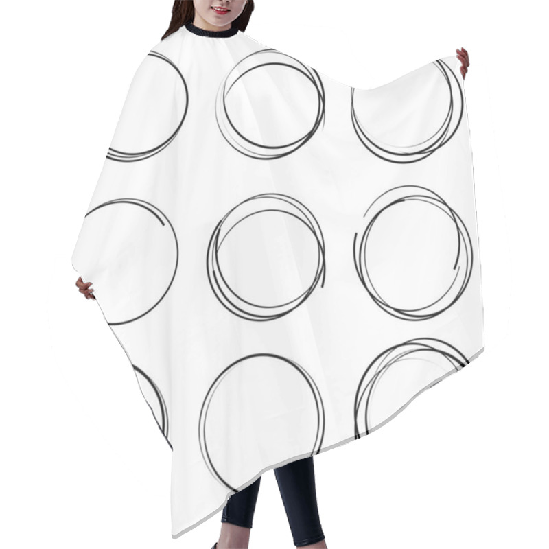 Personality  Hand Drawn Circle Or Scribble Circles Collection Hair Cutting Cape