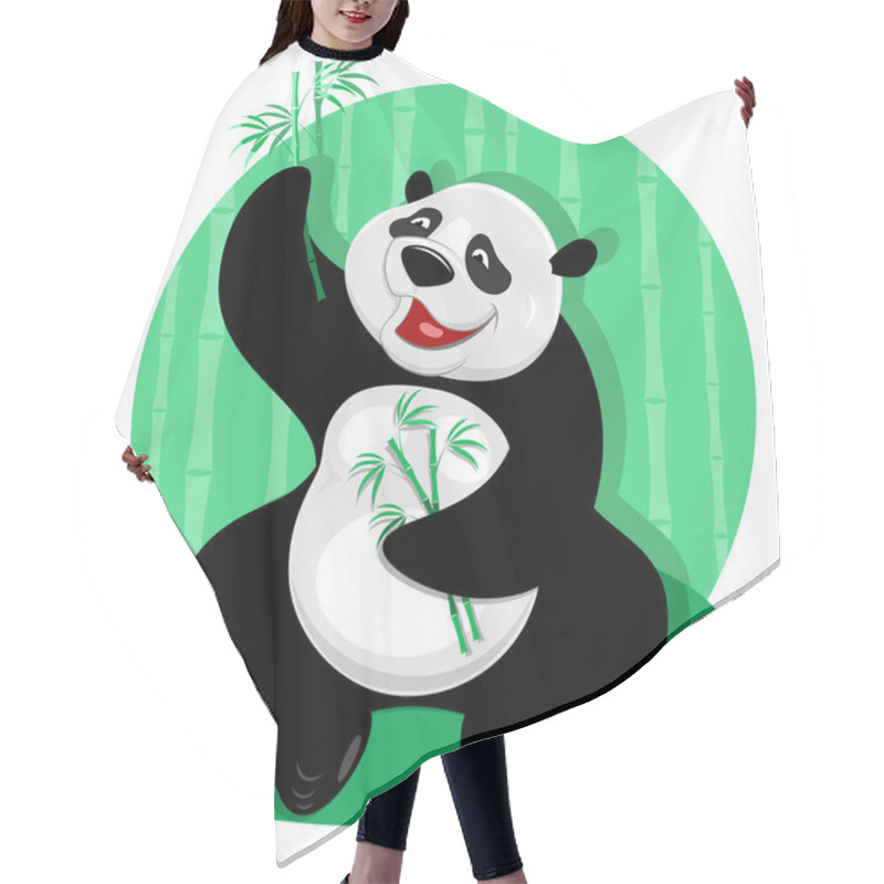 Personality  Panda Bear With Bamboo Hair Cutting Cape