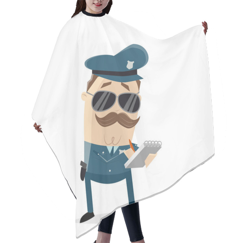 Personality  Funny Cop Writing A Parking Ticket Hair Cutting Cape