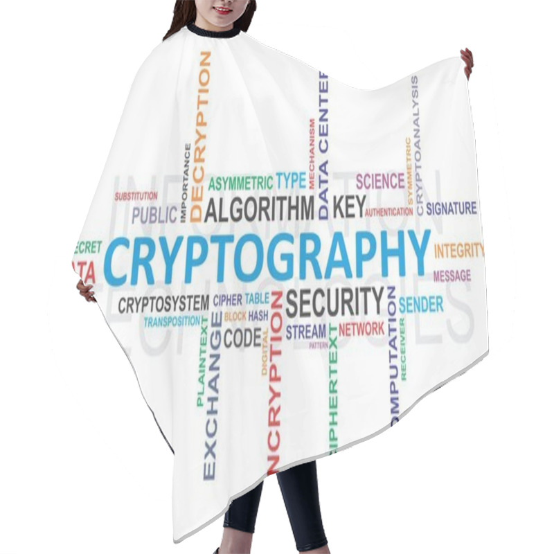 Personality  Word Cloud - Cryptography Hair Cutting Cape