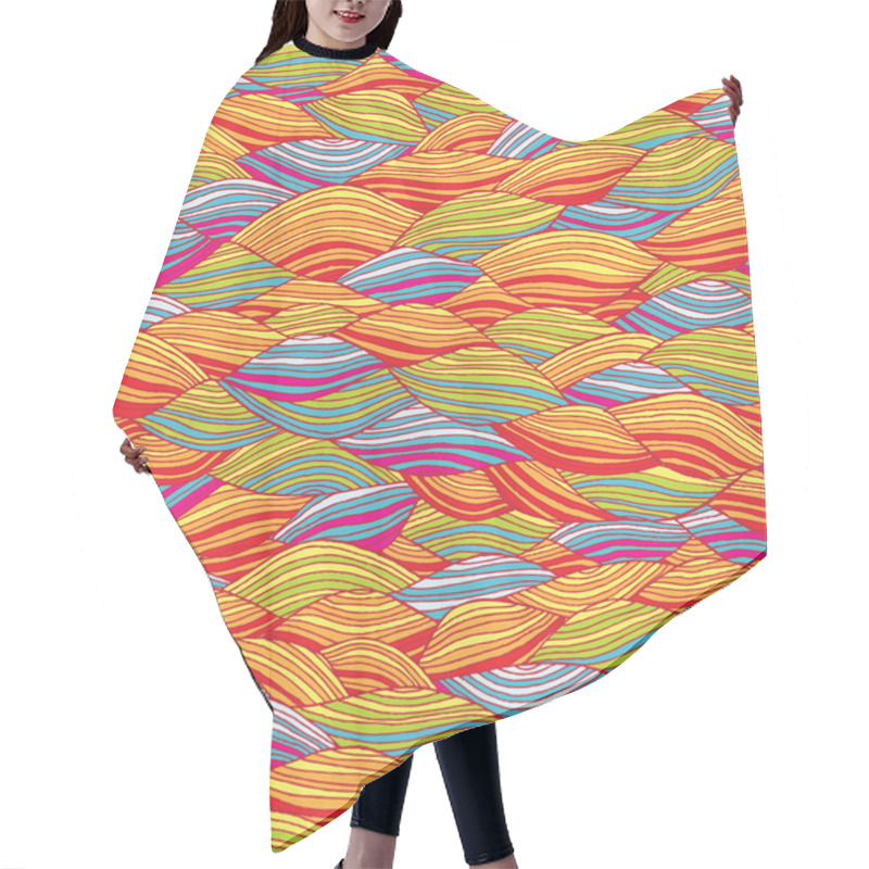 Personality  Pop-art Waves Seamless Pattern Hair Cutting Cape